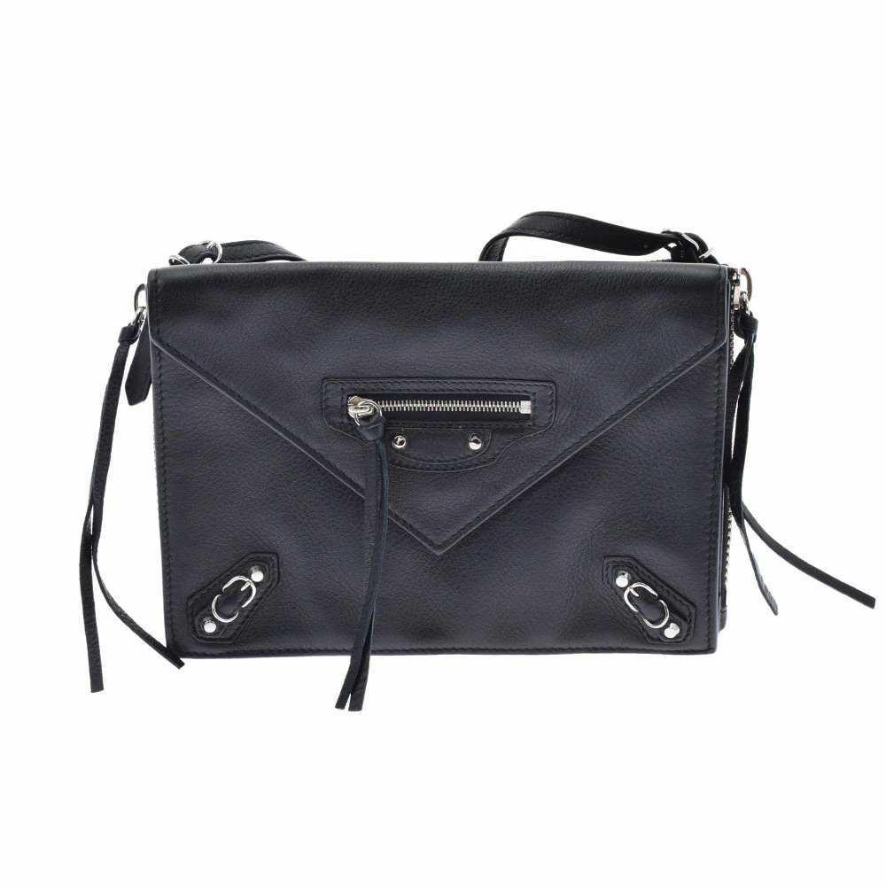 BALENCIAGA Paper Triple Black Calfskin Shoulder Bag